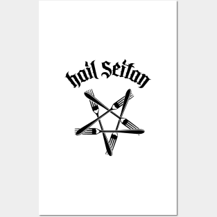 Hail Seitan - Go vegan 1.2 (black) Posters and Art